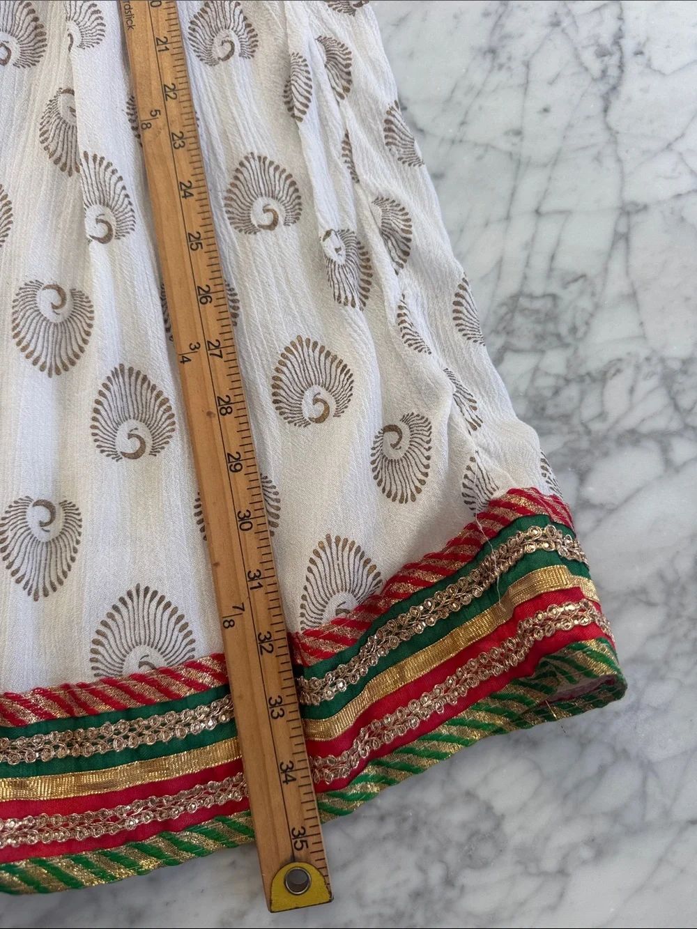 Ethnic Indian Vintage Maxi Skirt Sz M - Picture 7 of 10